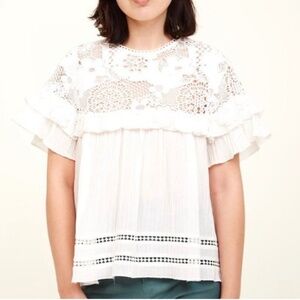 Sea NY Lace Ruffle Top